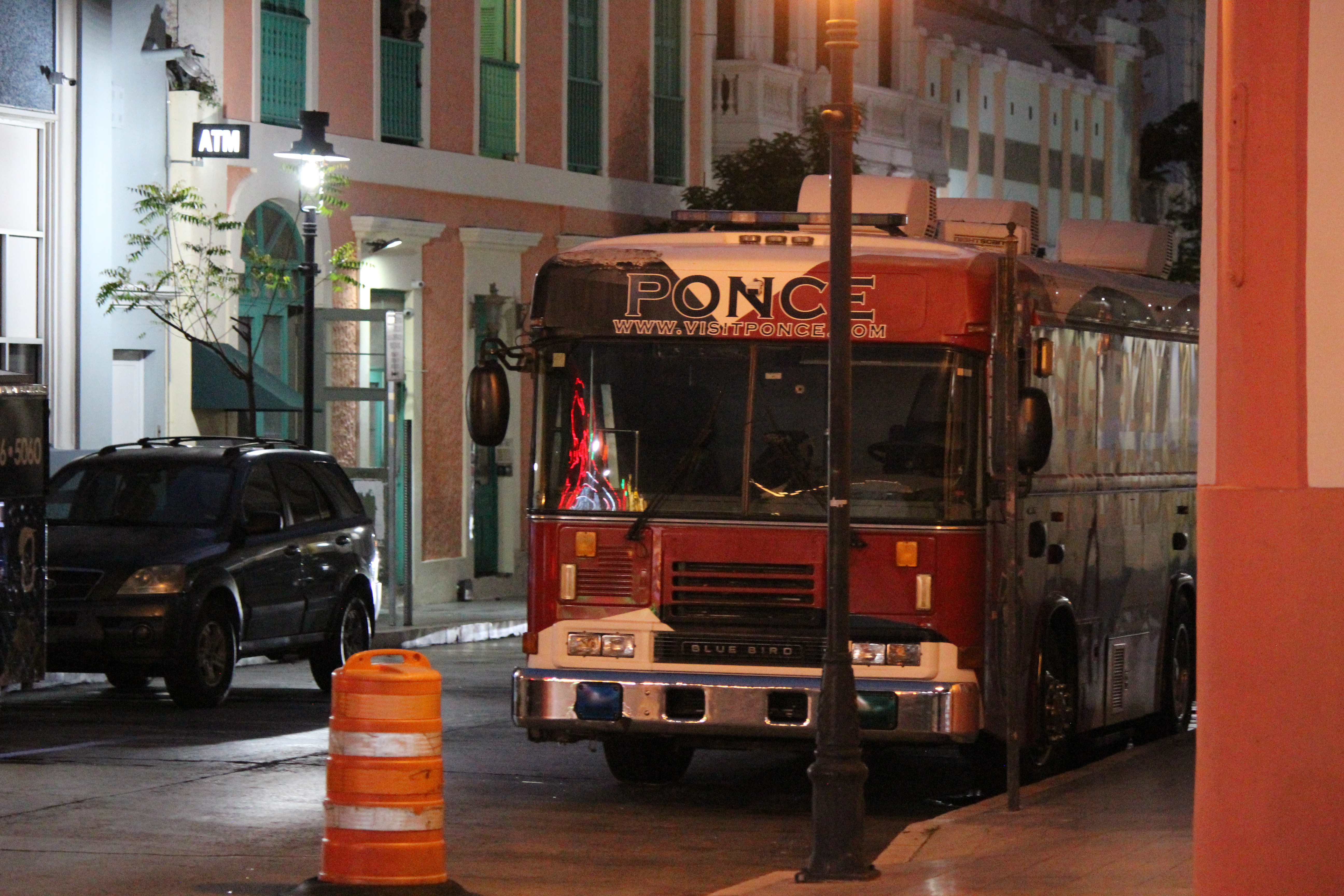 Ponce bus at night